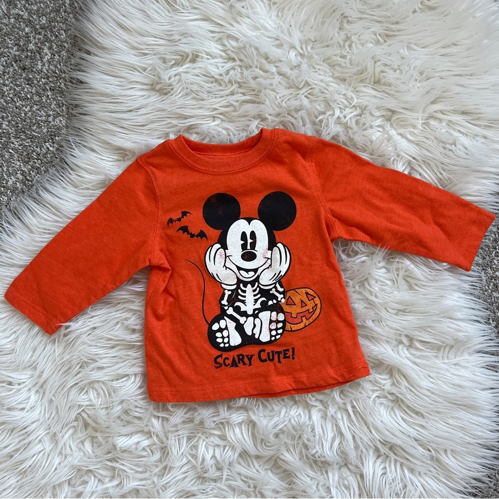 Disney Glow in the Dark Mickey Mouse Halloween Shirt 12M